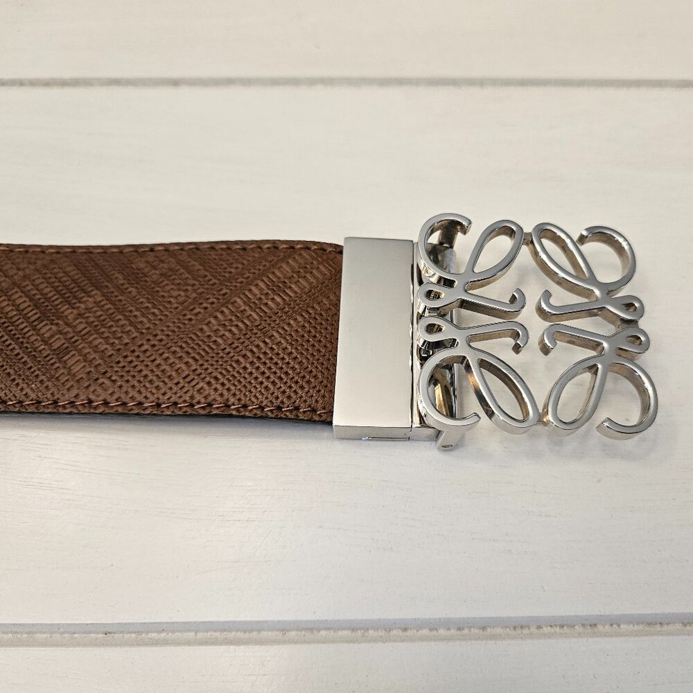 Loewe Reversible Brown/Tan and Black Anagram Belt - Size 95 cm/37.5 in